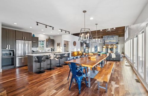 Wolf Laurel House | 2 Cabins & Views for Miles~ Hot Tubs~ Pool Table