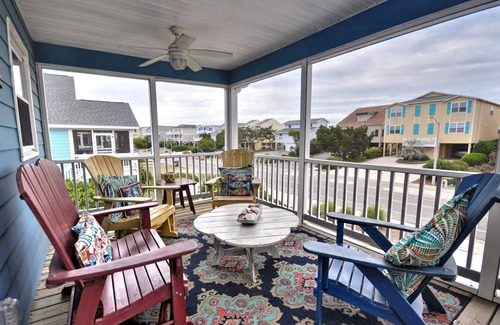 Sunset Beach House | 2nd Row House - 2 min walk to beach, oversized screened porch and ready for fun