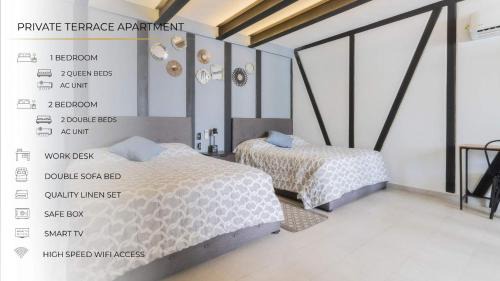 Historic Center House | 3Ph Amazing 2Bdrm 2bath private terrace fits 10