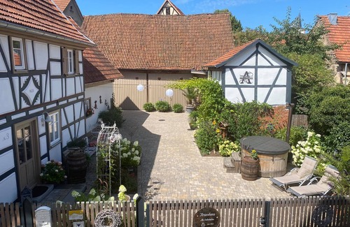 Stetten House | 5 * Romantic, historic half-timbered house from 1623 - stove & infrared sauna