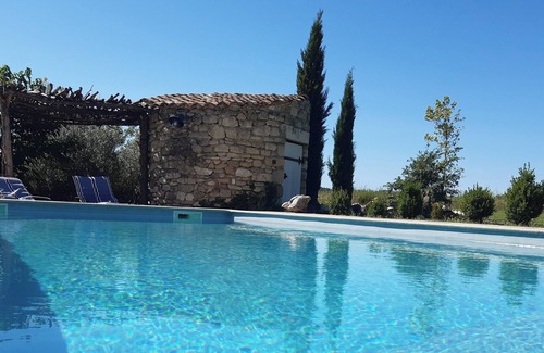 Blauzac House | 5mn from Uzes, air-conditioned gîte in the heart of the vineyards