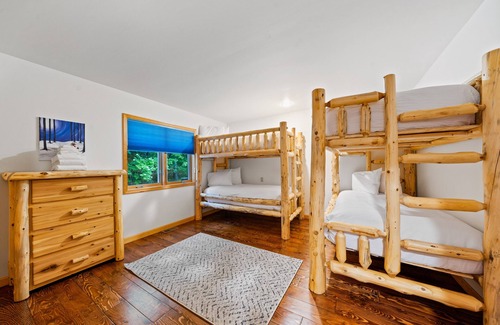 Adirondack House | 8.5-acre lakefront retreat with private beach, deck, grill, firepit, & game room