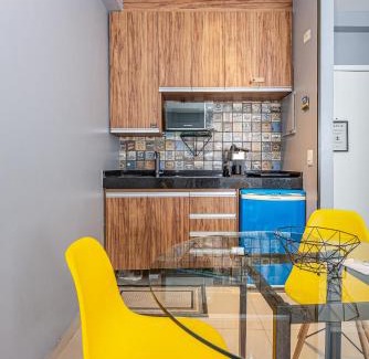 Alphaville Industrial Apartment | Alphaville-Industrial com cozinha-piscina e academia-500mega