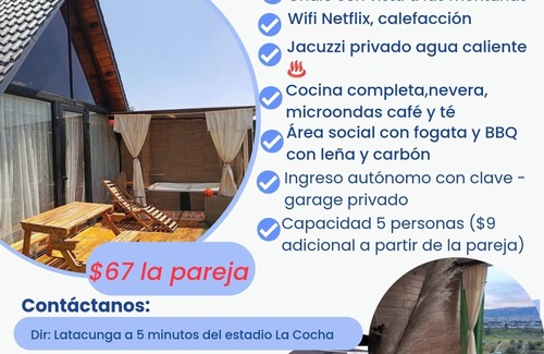 Latacunga Ski Chalet | Alpine cabin with jacuzzi overlooking the mountains