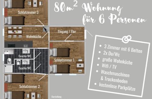 Schwaan Apartment | Alter Bahnhof Schwaan - Monteurswohnungen