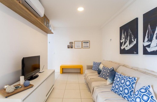 Picarras Apartment | Apartamento com VISTA MAR, Ar-condicionado, Wi-Fi Condomínio com PISCINA, quadra de esportes Playground infantil a 15 minutos do Beto Carreiro