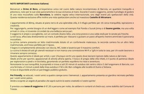 Roiano-Gretta-Barcola-Cologna-Scorcola Apartment | Appartamento in villa con terrazza vista mare - pet friendly