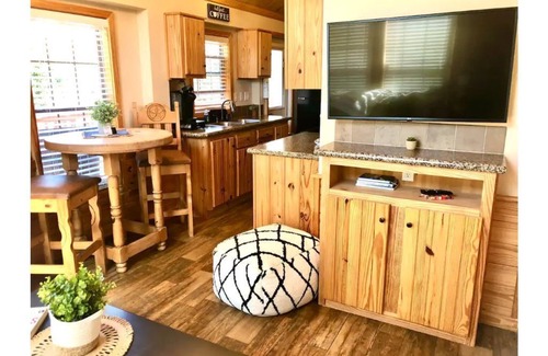 Austin Cabin | Armadillo cabin in a boutique gated tiny home resort with pool!