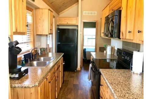 Austin Cabin | Armadillo cabin in a boutique gated tiny home resort with pool!