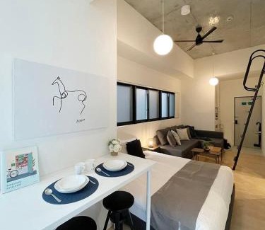 Hiroshima City Centre Apartment | b hotel Nekoyard - Loft Studio Close to Peace Park & City Sights