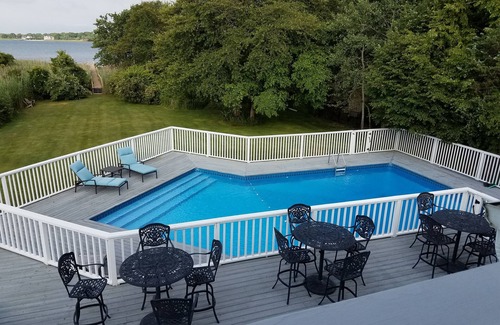East Moriches House | Bayfront beauty with heated pool! Minutes to Westhampton!