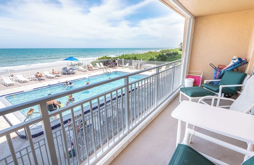 Indian Harbour Beach Condo | Beachfront Vacation Rental, Beautiful view from the 2nd story balcony.