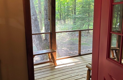 Barbeau Cabin | Bear's Den, A cozy 3-bedroom cabin in mature woods on Neebish Island with WiFi
