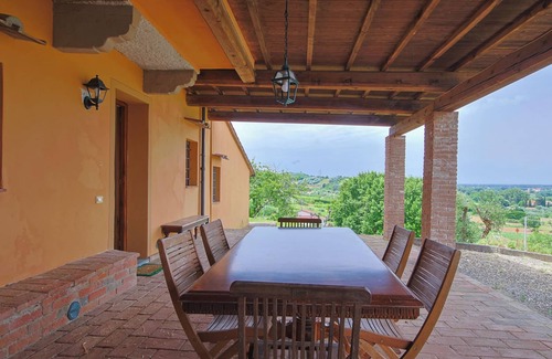 Lari Apartment | Beautiful apartment on the ground floor with pool, private terrace on a Tuscan hill