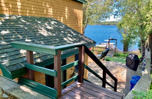 Sebascodegan Island House | Beautiful Cottage located on the Shore of Quahog Bay - Spacious deck and includes a private dock