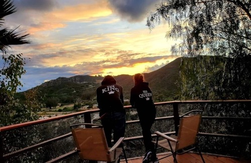 Lake Wohlford House | Beautiful luxurious house looking at canyon and mountains, gorgeous sunset.