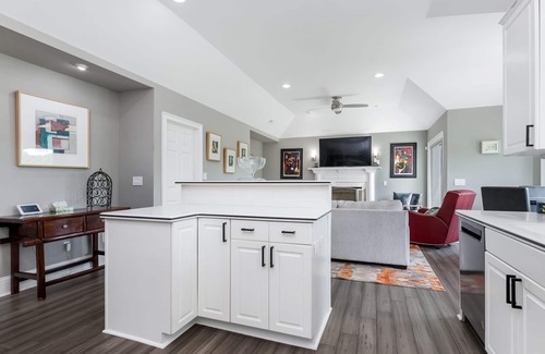Rock Hill House | Beautiful Waterfront Home with abundant outdoor seating, pool, hot tub, grill