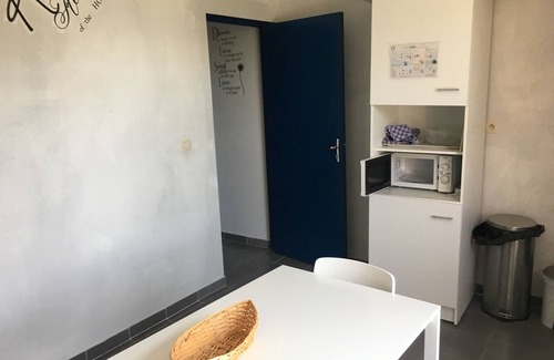 Mons House | Bedroom 1, 12m square with 1 bed 1m80 x 2m with Wifi, TV and fridge