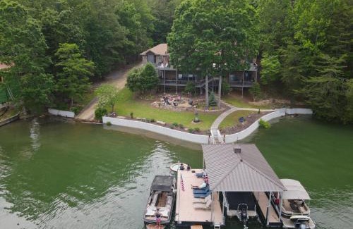 Necowa Cove House | Blue Ridge Lakeside Chateau Lakefront 6000 SQ FT - Private Dock, Hot Tub, Fire Pit, Game Rooms, Exercise Room, Lake Blue Ridge -