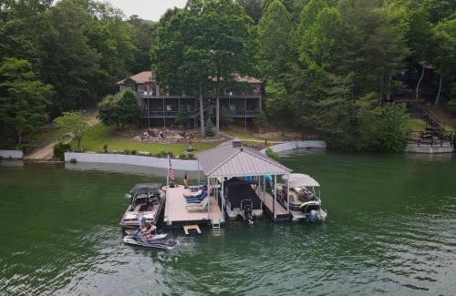 Necowa Cove House | Blue Ridge Lakeside Chateau Lakefront 6000 SQ FT - Private Dock, Hot Tub, Fire Pit, Game Rooms, Exercise Room, Lake Blue Ridge -