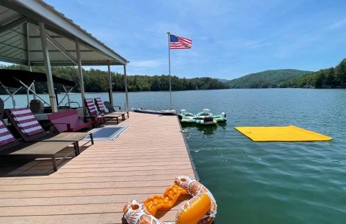 Necowa Cove House | Blue Ridge Lakeside Chateau Lakefront 6000 SQ FT - Private Dock, Hot Tub, Fire Pit, Game Rooms, Exercise Room, Lake Blue Ridge -