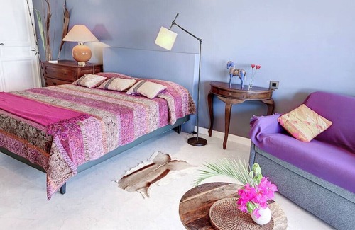 Grand Case House | Blue Room in Villa Diamant, pool, sea view