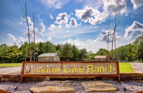 Sand Springs Cabin | Blufftop cabin with private patio and gorgeous views!