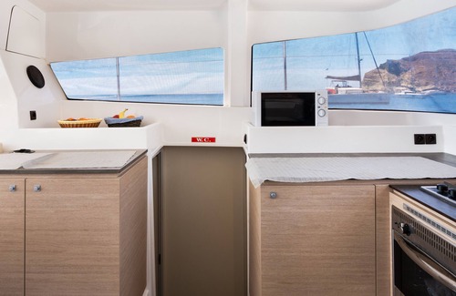 Vlychada Boat Rental | Boat 'Catamaran B-happy Bali' with Sea View and Air Conditioning