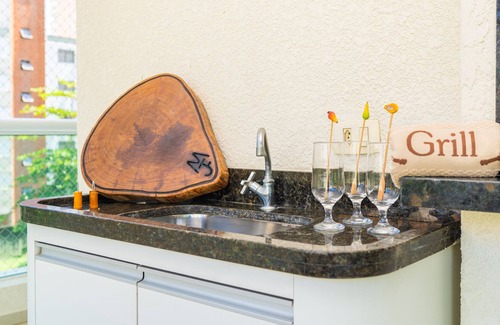 Parque Enseada Apartment | Elegante Apartamento em Enseada, no Guarujá