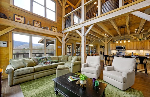 Wears Valley Cabin | BRAND NEW Luxury Cabin w/Mountain Views, Hot Tub, Game Room & Trailer Parking