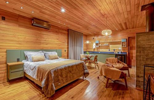 Urupema Apartment | Cabanas Alto Padrão com Jacuzzi, Lareira e cachoeira exclusiva