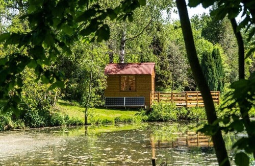 Thierache Sambre et Oise Cabin | Cabane en Thiérache "La tête dans les étoiles" the floating dome and its tiny-house