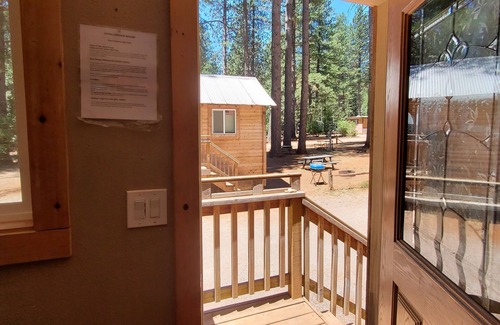 Shingletown RV Rental | Camping Cabin C at Bigfoot Lodging Mt. Lassen