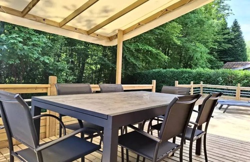 Leval House | Campsite Flower du Lac de la Seigneurie * - Ohara Cottage Garden Side Premium 36m² - 3 bedrooms + Terrace + TV + LV + Forest view 6 people
