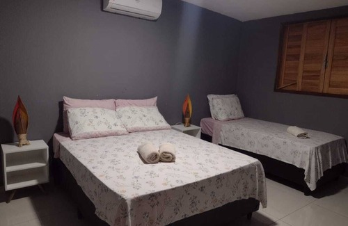 Sao Miguel de Touros House | Casa com Piscina, Quadra de Areia, Churrasqueira, Jardim. A 4 Minutos da Praia