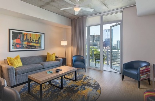 Civic District Hotel | Charming 1-bedroom Condo in Austin w fitness & Rooftop Pool - ACL