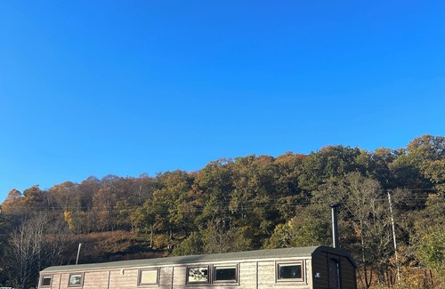 West Laroch Cabin | Charming Boutique Train Carriage with large outside seating area and bath