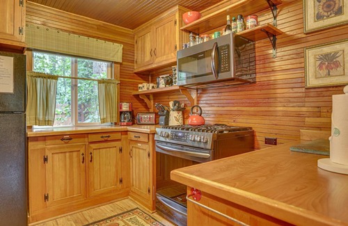 Brightwood Cabin | Charming Dream Catcher Cabin, riverfront, fireplace, hot tub, BBQ, dogs welcome