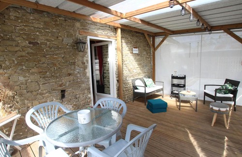 Annoville Cottage | Charming Stone Cottage Near Beach with Private Garden, Wi-Fi, and Pet-Friendly