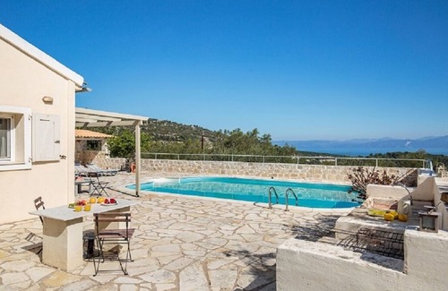 Mpogdanatika House | Charming Villa with Pool, Sea views, BBQ, Verandah amongst the Olive Groves