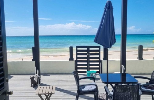 Oistins Apartment | Chill a Bit Beach Apartment, Beachside Bliss! Apartment and Deck On the Beach!