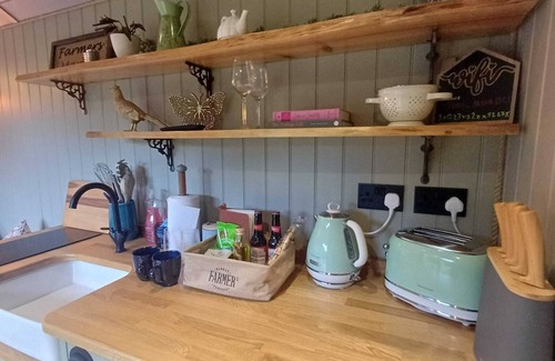 Alton Cabin | Cosy Shepherd's Hut with use of Hot Tub and Heated Pool - Double with ensuite