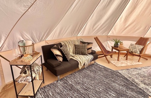 Clarksville RV Rental | Cozy 1-Bedroom Yurt With Indoor Wood Stove