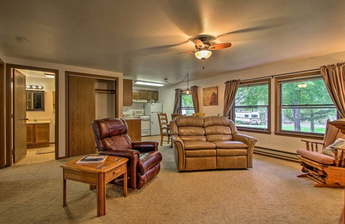Columbus Apartment | Cozy Angler's Apt - Steps to Trout Fishing River!