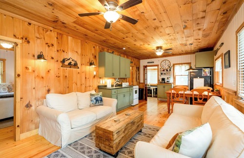 Gilmanton IW Cabin | Cozy Fall Cabin Getaway near hiking w/firepit and kids bunkhouse