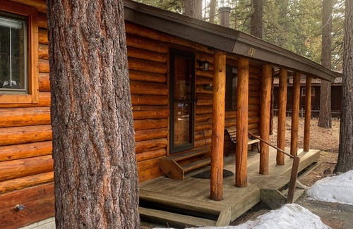 Al Tahoe Cabin | Cozy Log Cabin — Short Walk to Lake, Meadow, Dining, and More.