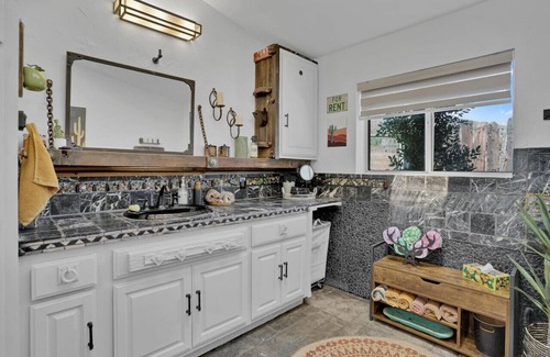 Riverside County Apartment | Desert Zen: Tranquil Escape, Pool/Hot Tub, Firepit
