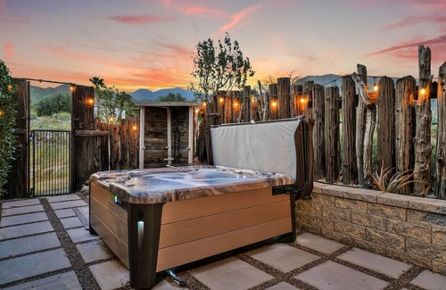 Riverside County Apartment | Desert Zen: Tranquil Escape, Pool/Hot Tub, Firepit
