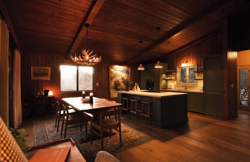 Whispering Forest Ski Chalet | Designer Mountain Lodge with Hot Tub, Fireplace & Scenic Deck!