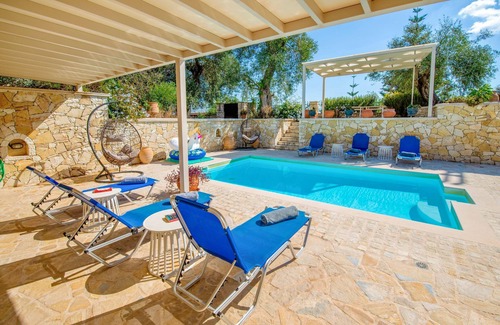 Koutsi Villa | Divista: Mesmerizing Sea View, Private Pool, Exquisite Stonework
